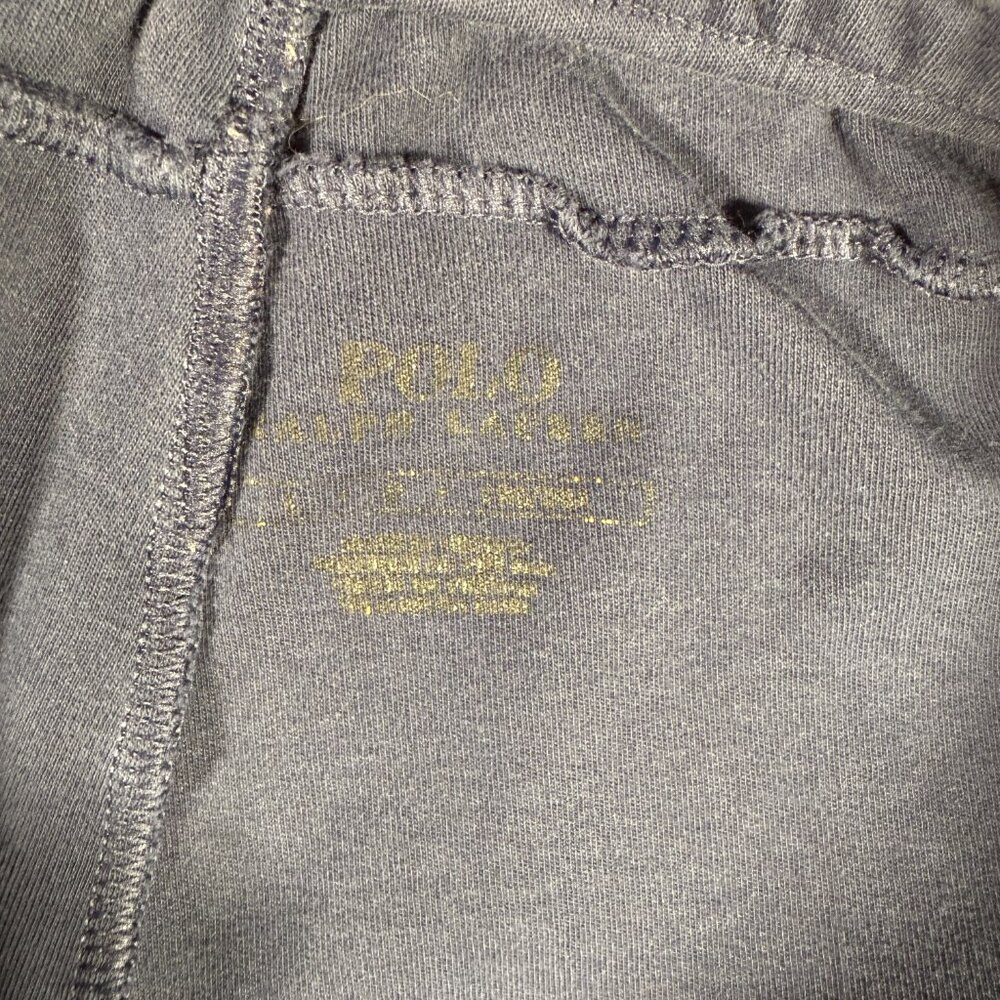 Polo Ralph Lauren Jogger Men Size L Blue Pockets 100% Cotton Red Logo Vintage - Picture 7 of 13